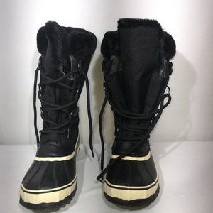 Women's Jambu JBU Rainey Too Mid Calf Duck Boot Black Vegan Nubuck/Ripstop Nylon